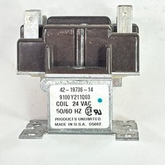 Products Unlimited 9100Y211Q03 DPST Relay 25A 24V Coil 42-19736-14 HVAC New
