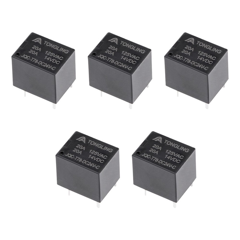 5pcs JQC-T78-DC24V-C DC 24V Coil SPDT 5 Pin PCB Electromagnetic Power Relay