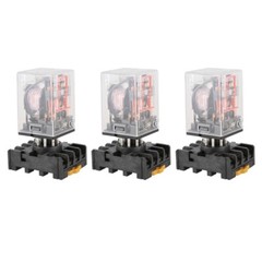 2X(3X MK2P-I Clear DPDT AC220V Coil Relay Socket Base L9Z2)7534