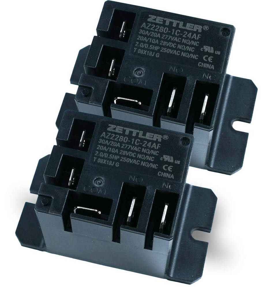 Mini Power Relay AZ2280-1C-24AF 30A 277VAC 28VDC Universal 24 AC Volt Pack of 2