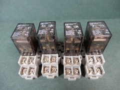 Potter & Brumfield K10P-11D15-6 Relays (4) w/Sockets 6VDC Coils DPDT Tested Good