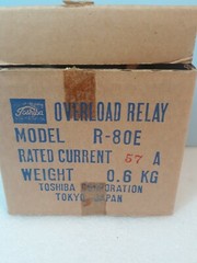 Overload Relay Toshiba R-80E 57amp. Dial settings are 68, 57, 46 (Y)