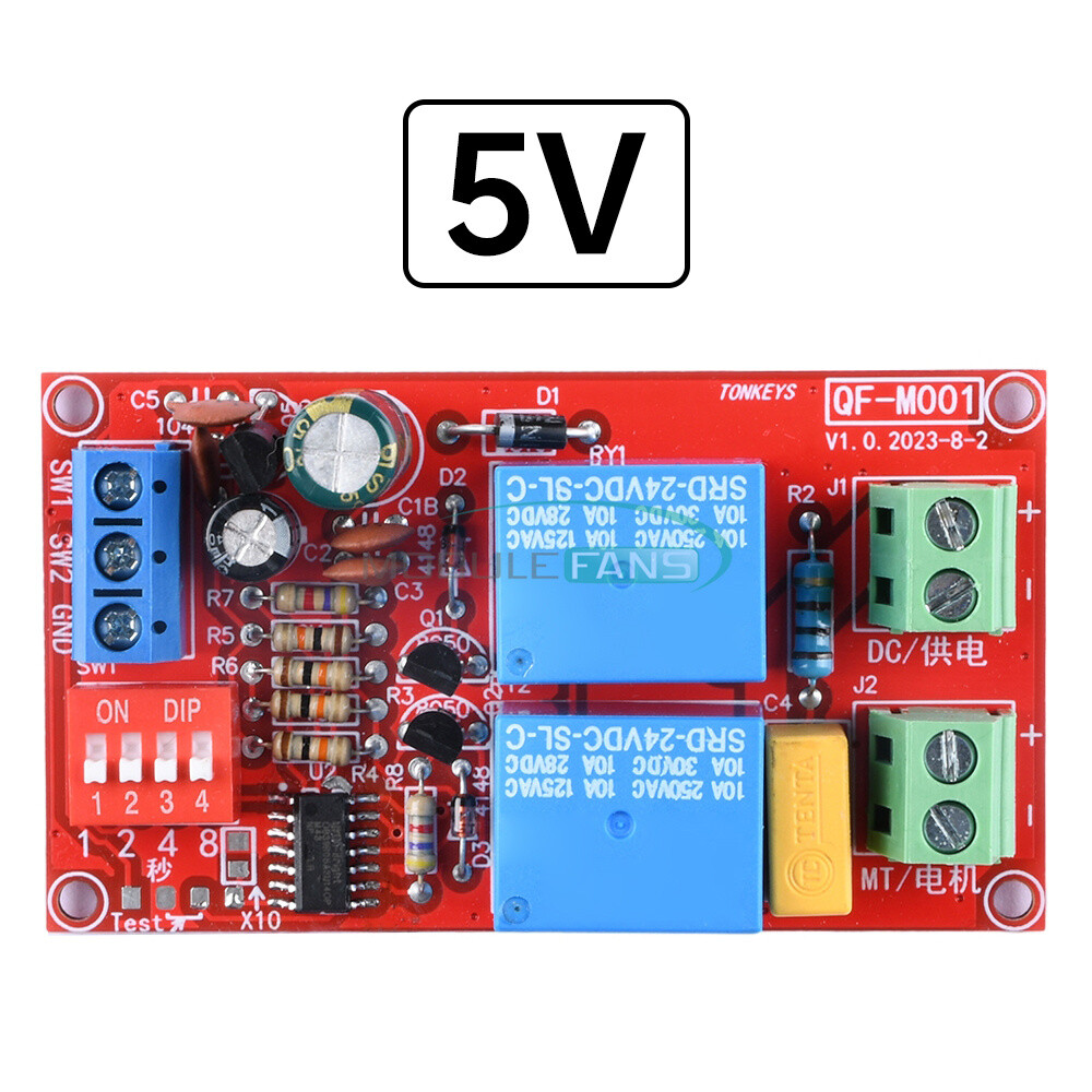 5V/12V/24V 10A Energized Switching DC Motor Forward and Reverse Relay Module