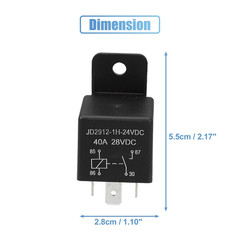 5 Pcs Car Relay 4 Pin 24V 40Amp Model JD2912 40A 28VDC Automotive Relay Switches
