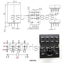 10 x Coil DC12V Power Relay 4PDT 3A MY4NJ HH54P HHC68B-4Z + Socket Wholesale
