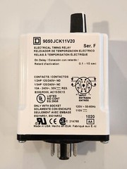 Square D Electrical Timing Relay 9050JCK11V20, 0.1 Sec. to 10 Sec., 110VAC, 10A