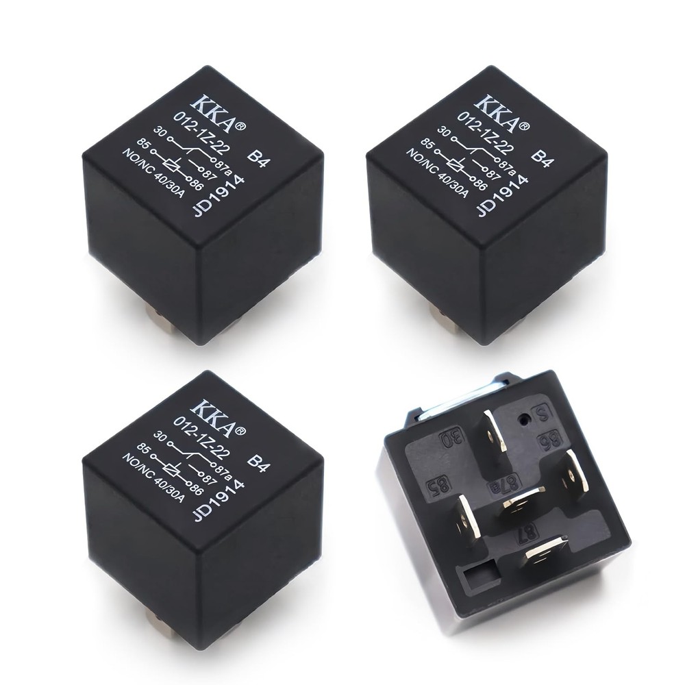 4 PCS Black Car Relay 5 Pin 12V Starting Universal For Cars Trucks
