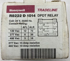 Honeywell Tradeline R8222D1014 DPDT Switching General Purpose Relay 24v Coil