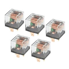 5 PCS Waterproof Relay DC 12V 60A 4 Pin Car Charge Case Universal Plastic Clear