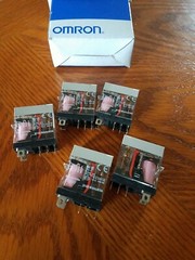 (5) OMRON General Purpose Relay,# 1YCL1, 120V AC Coil Volts, 10A @ 250V AC