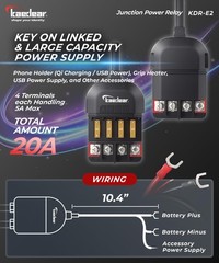 Motorcycle Power Relay Kit DC12V 20A, Waterproof 4-Way Fuse Block – 4 Accessory