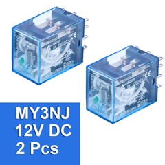 US Stock 2Pcs TPDT MY3NJ MY3N-J HH53PL JZX-22F 12V DC Coil Power Relay 5A CE UL