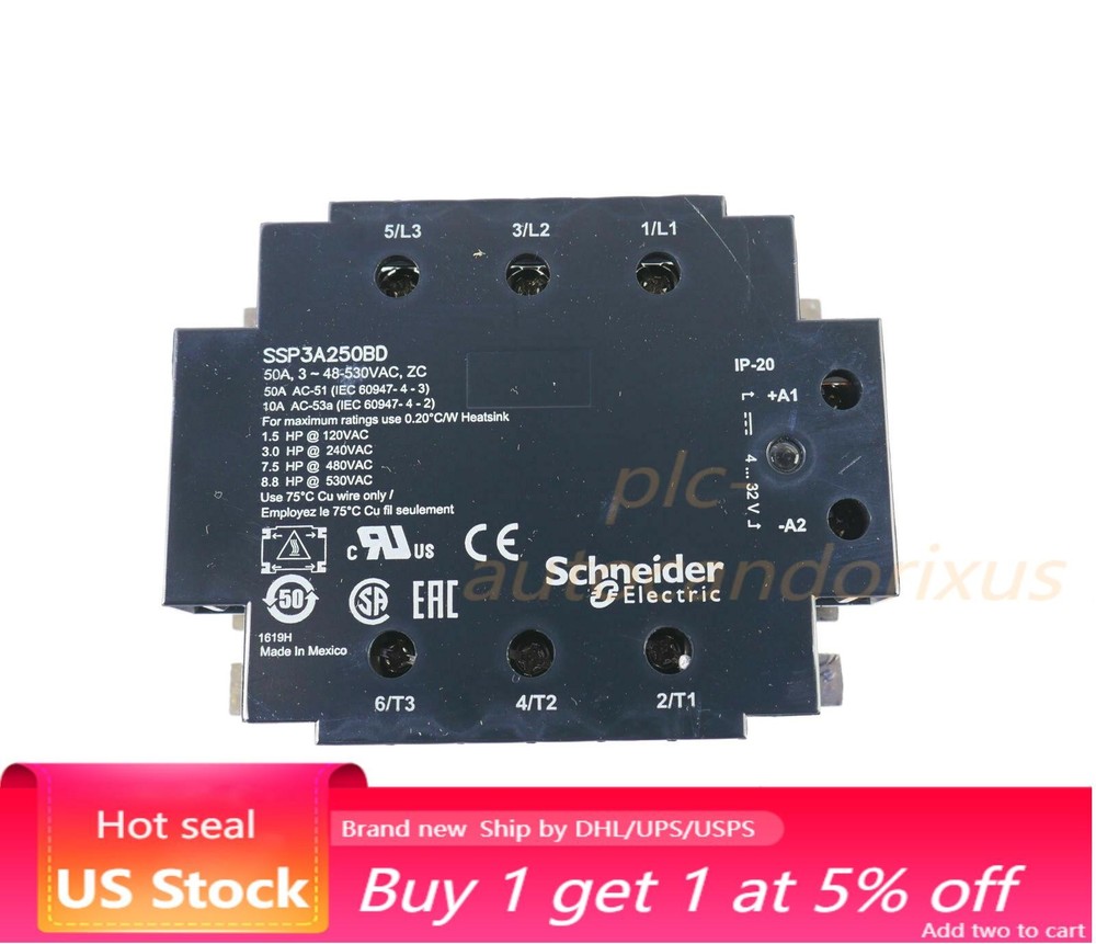 SND SSP3A250BD 3 PHASE SSR SOLID STATE RELAY 50A US Free TAX