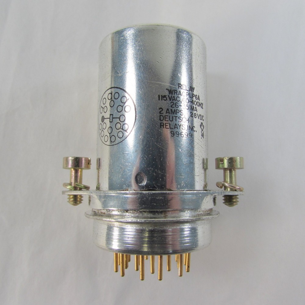 Deutsch WRACPLP6A Relay 115V 60-400Hz 26-35MA 2 AMPS 28VDC NSN: 5945-01-189-3024