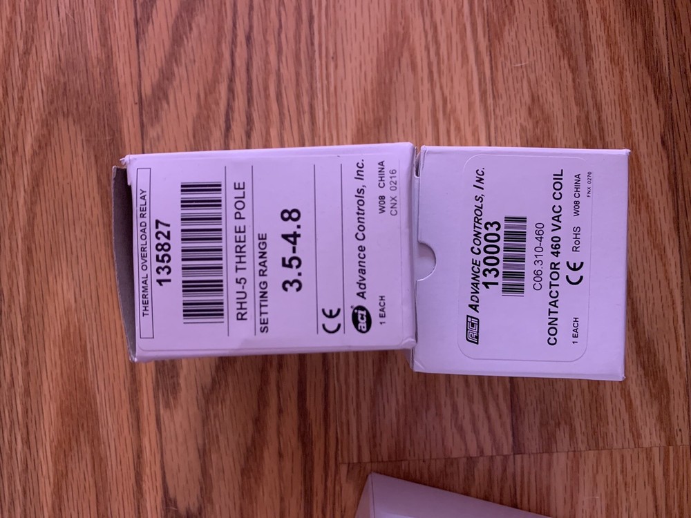 ACI Advanced Controls Inc 480VAC Contactor and Thermal Overload 130003 135827