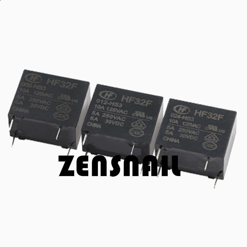 10PCS HF32F-005-HS3 JZC32F-005-HS3 SPST Relay 5VDC 15A 4PINS Original NEW