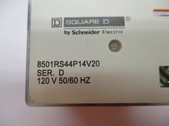 SQUARE D 8501RS44P14V20 SER.D RELAY 120V NSMP.