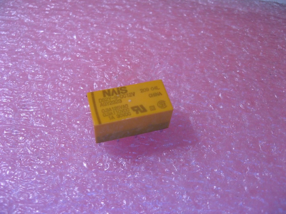 Nais DS-Relay DS2Y-S-DC12V PCB Mount 12VDC Coil DPDT 330mA 125VAC – NOS Qty 1