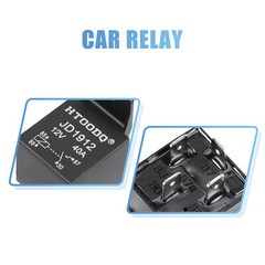 JD1912 DC12V Coil 40A 4Pin Automotive Electromagnetic Relay Single Black
