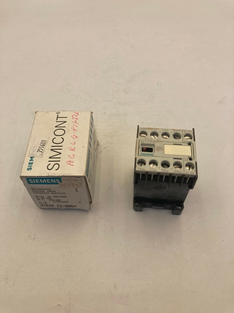 SIEMENS 3TH20 22-0BB4 CONTROL RELAY 2NO/2NC 24VDC NIB