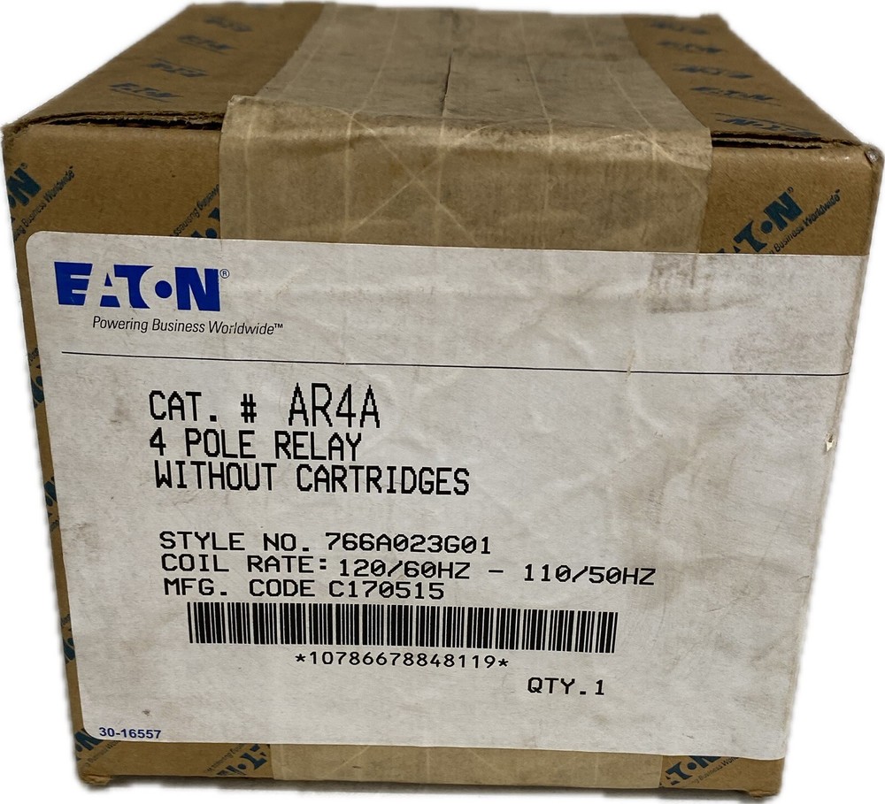 Eaton AR4A Industrial Control Relay 120V-Coil 4Pole 10A 600V without cartridges