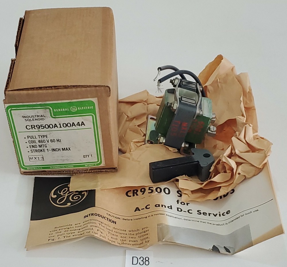*NEW* GE CR9500A100A4A Industrial Solenoid Coil Pull Type 460V 1″ Max + Warranty