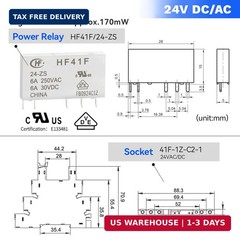 UL Listed 10Pcs Miniature Electromagnetic Relay 24V Coil DC/AC; Signal for PLC;