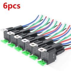 6PCS 5Pin 12V Fuse Relay Switch Harness Set Auto Electrical Relay Kit Heavy Duty