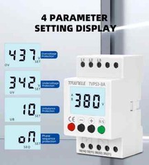 3 Phase Voltage Protector Relay Adjustable Over Under Monitoring Meter 380VAC