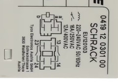 Electrolux Professional 0419 12 0301 00, EU120103, Relay, 220-240V, 50/60HZ, 16A