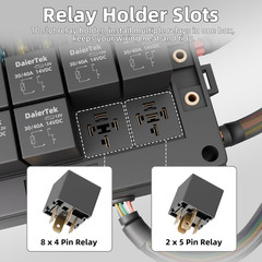 Relay Box 12V 10 Way Relay Block and 10 Way ATC/ATO Blade Fuse Panel Pre-Wired D