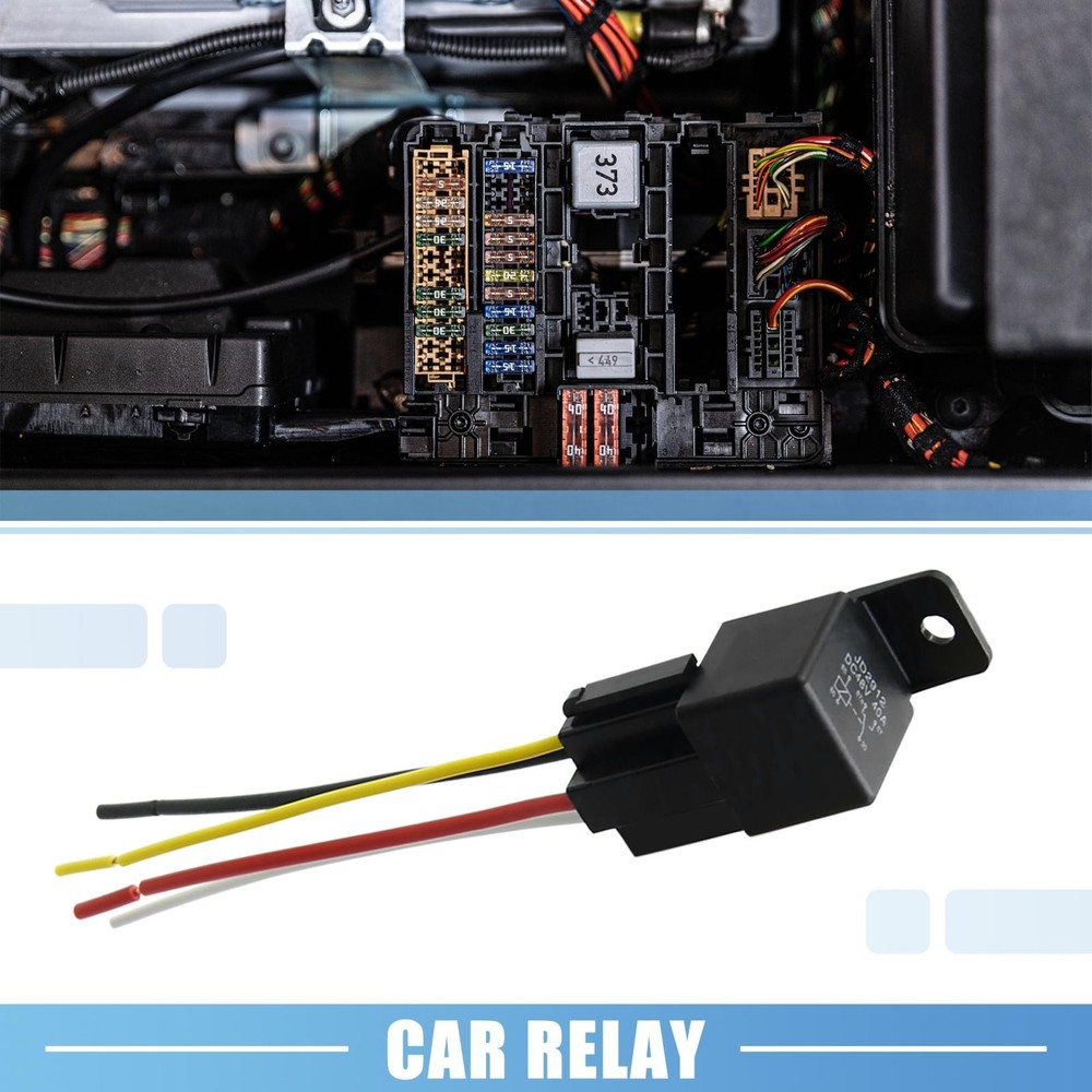 Universal DC 48V 40A SPST Relay 5 Pin 4 Wires w/ Harness Socket Plug Pack of 1