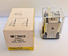 Phillips ECG RLY1845B Relay, DPDT, 12A, Coil 120vac New Old Stock