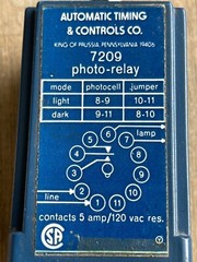 AUTOMATIC TIMING & CONTROLS CO 7209 PHOTO-RELAY 5A 120VAC 11 PIN