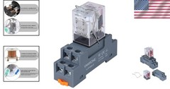 Versatile 10A DPDT Electromagnetic Power Relay with LED Indicator & Plug Base