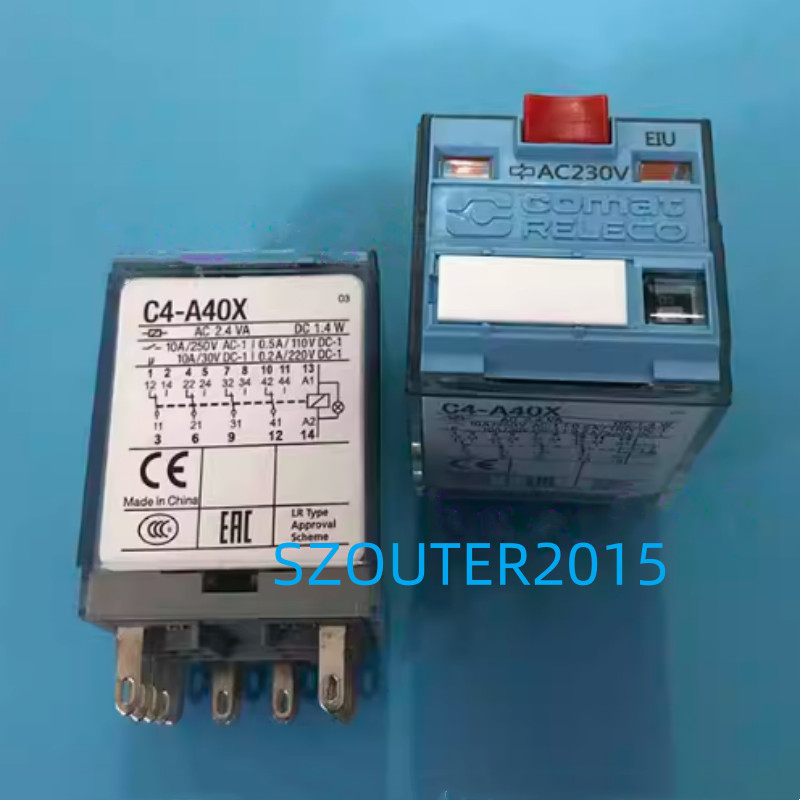 1PCS C4-A40X 230VAC 10A 14-Pin Relay DPDT 85°C Max Temp UL Listed NEW GOOD