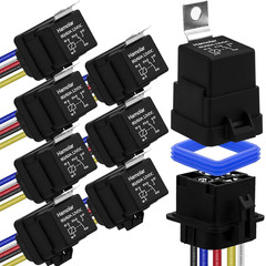8 Pack 80/60 AMP Waterproof Car Relay and Harness – Heavy Duty 12 AWG Copper Wir