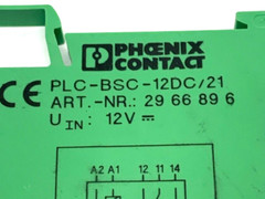Phoenix Contact PLC-BSC-12DC/21 Relay Base 2966896 w/ 2961163 Relay