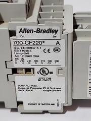 ALLEN-BRADLEY 700-CF220A CONTROL RELAY CONTACTOR 2NO 2NC W/ 100-F AUXILIARY BLOC