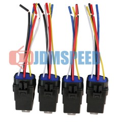 Heavy Duty 4 pack 40 amp 12V Car Auto 5 pin & wire Relay Waterproof Plug Socket