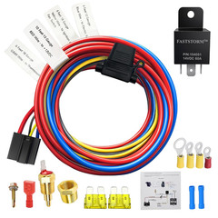Electric Fan Relay Kit 60 AMP Waterproof Relay Kit with Temperature Sensor Switc