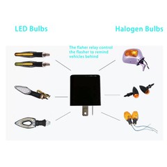 12V 2PCS Adjustable 2 Pin Prong Flasher Replacement Compatible with LED Electron