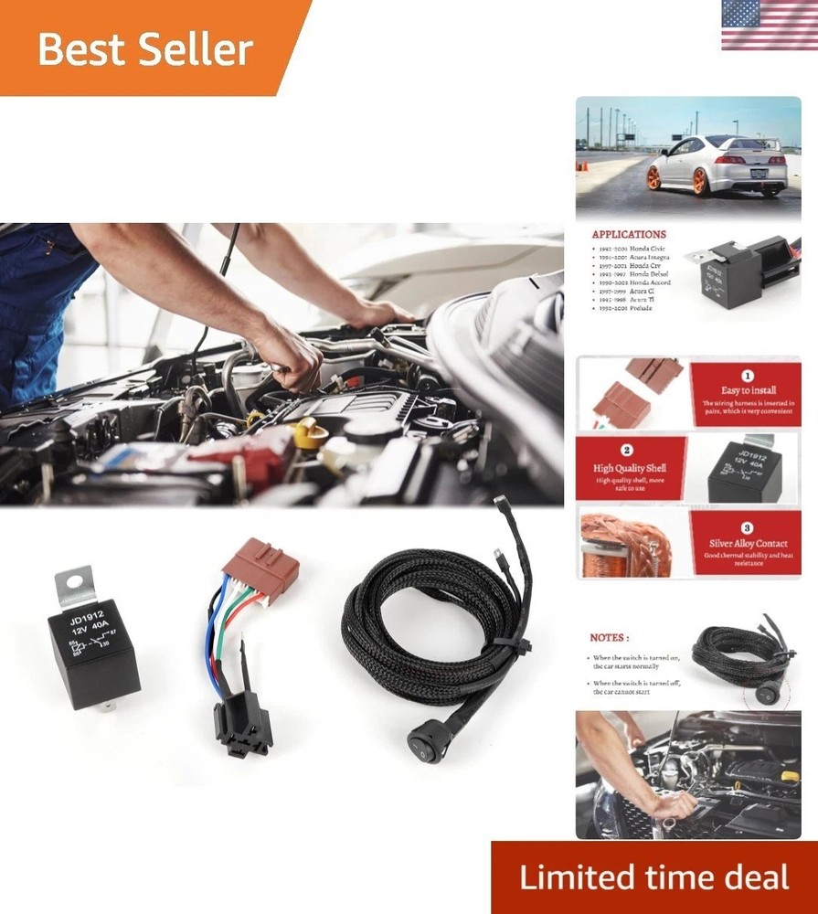 Reliable Main Relay Conversion Kit with Integrated Kill Switch for Honda/Acura
