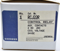 NEW SIEMENS RCJ22R Control Relay – 24VDC 480VAC Max 10 Amps