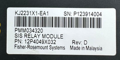 EMERSON KJ2231X1-EA1 SIS RELAY MODULE P/N: 12P4049X032