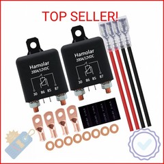 Hamolar 2 Pack 12V 200 Amp Continuous Duty Relay Switch Car Starter Heavy Duty S