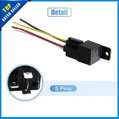 Universal DC 48V 40A SPST Relay 5 Pin 4 Wires w/ Harness Socket Plug Pack of 1