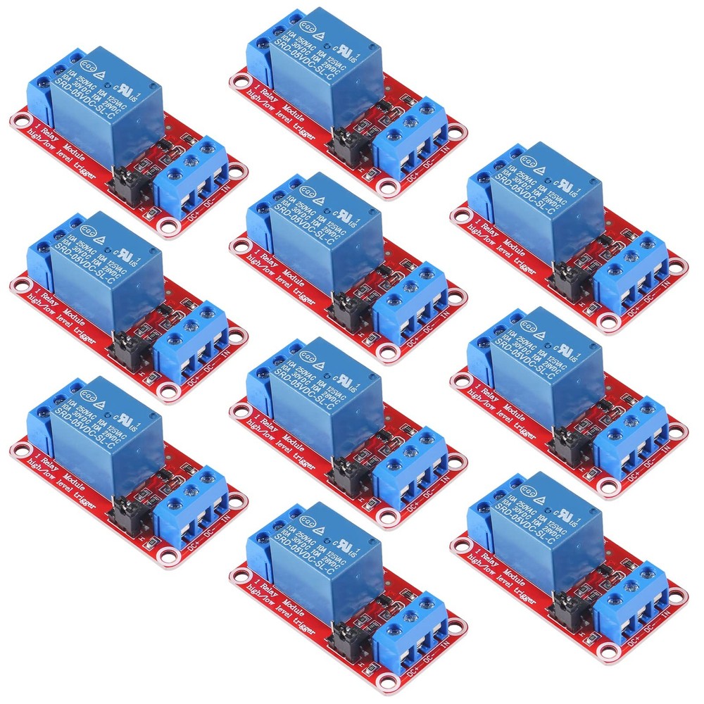 10 Pack 5V Relay Module, 1 Channel Relay Board for Raspberry Pi with Opto-Isolated…