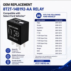 6Pack 8T2T14B192AA Automotive Relay 12V 40A 4Pin