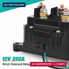 KanSmart 12V 250A Winch Solenoid Relay Contactor for ATV UTV 3000-5000lbs | Weat